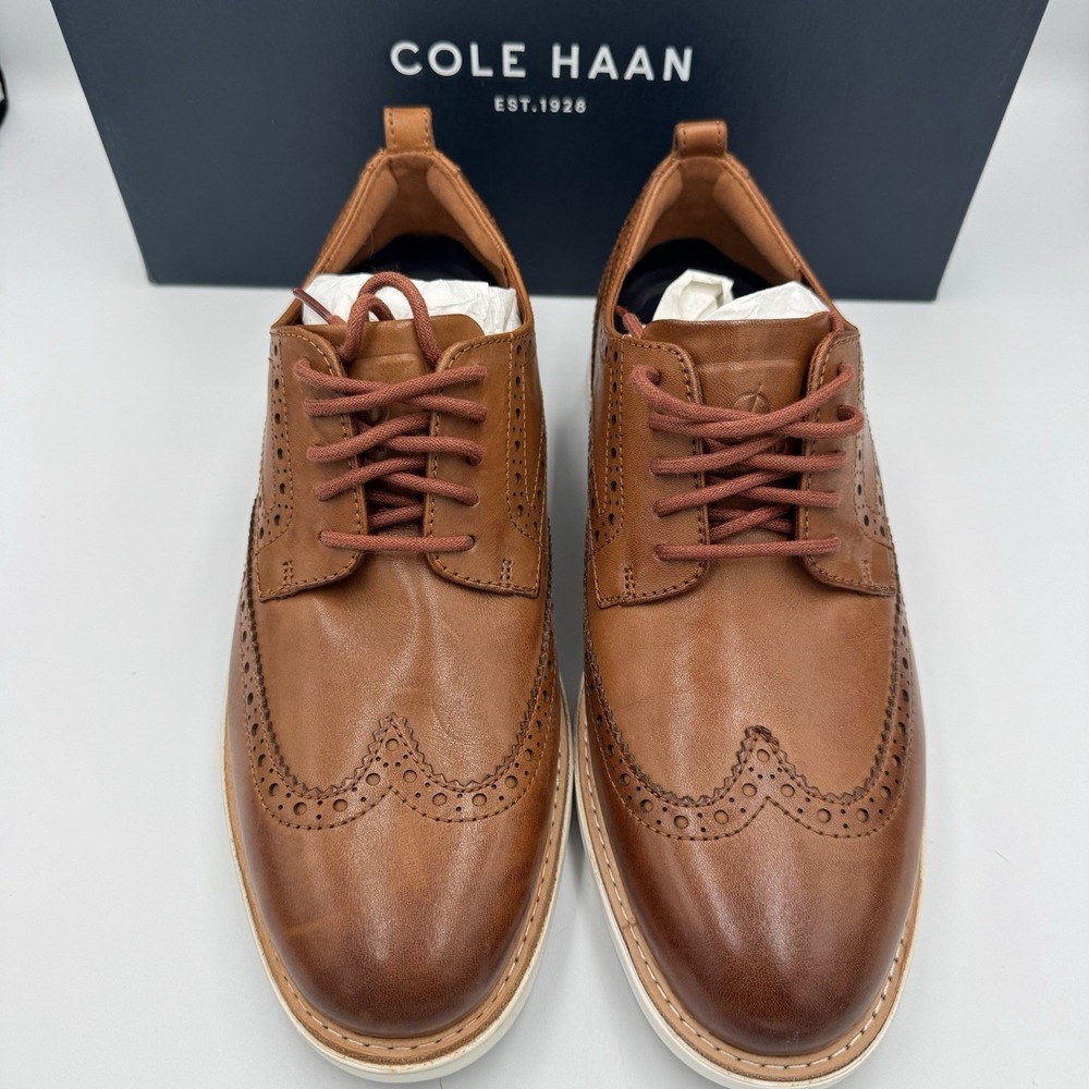 Cole Haan C26930 Size 8 Medium Men's GRANDEVOLUTON Shortwing Oxford British Tan
